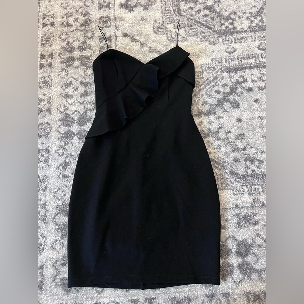 ASTR Bodycon Asymmetric Ruffle Dress LBD Small - Picture 6 of 9